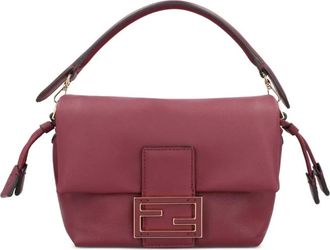 Fendi Shoulder Bags, female, Red, Size: ONE SIZE Mamma Baguette Small