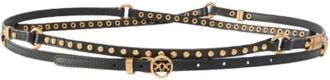 Pinko Pinko, Accessoires, unisex, Zwart, S, Leer, H1 Dubbele Riem