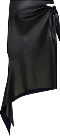 Courr&egrave;ges slash leather skirt - women - Lamb Skin - 36 - Black