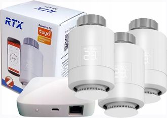 OEM 3 Cabezales De Termostato Rtx + Puerta De Enlace Lan Zigbee Tuya Set3
