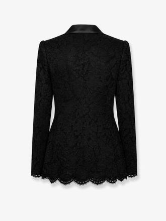 Dolce & Gabbana Womens Blazer Lace Black Viscose Blazers Jacket