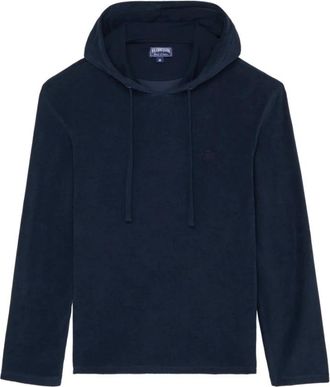 Vilebrequin Terry T-shirt met lange mouwen en capuchon - Heren - Hoodies - Blauw - L - Katoen - Hoodies & sweatvesten