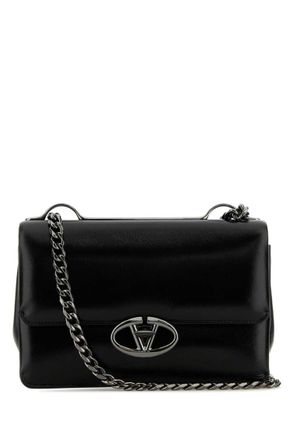 Valentino Garavani Black leather small VLogo shoulder bag