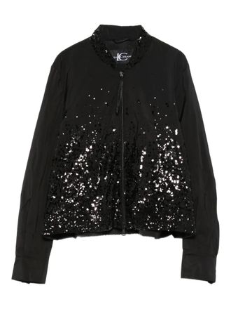 Luisa Cerano sequin zip-up jacket - Black