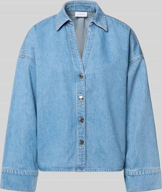 Comma Jeansbluse mit &uuml;berschnittenen Schultern in Blau, Gr&ouml;&szlig;e 42