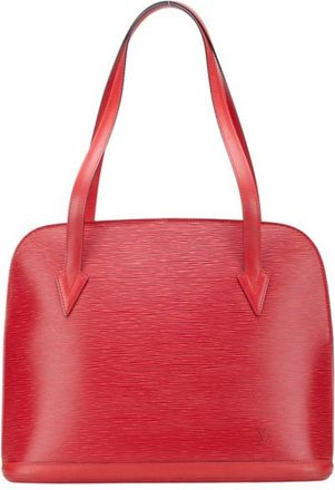 Louis Vuitton Castilian Red Leather Shoulder Bag Tote Bag (Pre-Owned)
