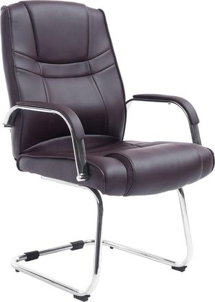 Clp Silla con patas de metal y asiento en Simil cuero Marrón