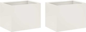 vidaXL Macetero De Jard&iacute;n 2 Uds. Blanco 40 X 30 X 30 Cm Vidaxl