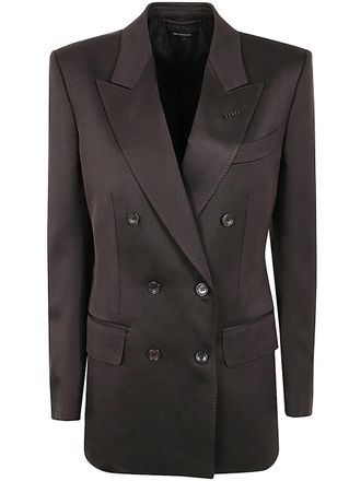Tom Ford Silk And Wool Twill Double Breasted Jacket