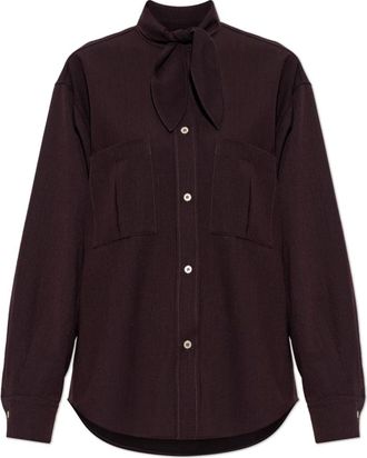 Forte_Forte Shirt met zakken - Dames - Overhemden - Rood - M - Overhemden