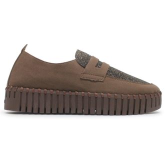 Ilse Jacobsen Tulip 3878 Textile Synthetic Womens Slip On Shoes - Brown Brown - Size:UK 7