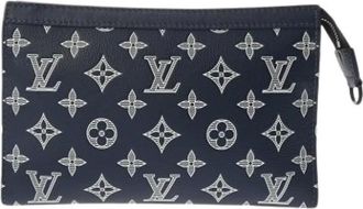 Louis Vuitton Pre-owned Clutches, male, Blue, Size: ONE SIZE Pre-owned Monogram Shadow Pouch