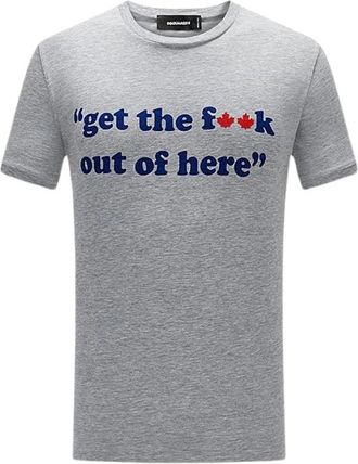 Dsquared2 Kort Mouw Grijs T-Shirt - Heren - T-shirts - Grijs - M - Katoen - Tops