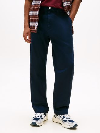 Tommy Jeans Chinohose TOMMY JEANS SONNY COTTON DOBBY CHINO, Herren, Gr. 31, L&auml;nge 34, schwarz night navy, Web, Obermaterial: 98% Baumwolle, 2% Elasthan, unifarben