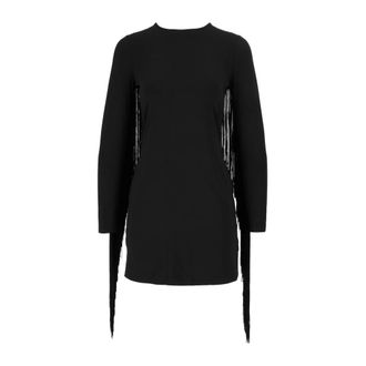Michael Kors Minivestido de manga larga con flecos - Dresses - Mujer - Negro - XS