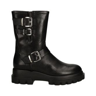 AGL Agl, Schoenen, Dames, Zwart, 39 EU, Leer, Chunky Biker
