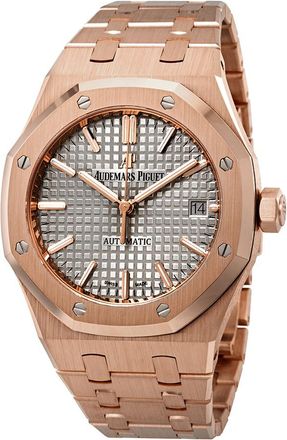 Audemars Piguet Pre-owned Audemars Piguet Royal Oak Nickel Grey Dial Ladies Watch 15450OR.OO.1256OR.01