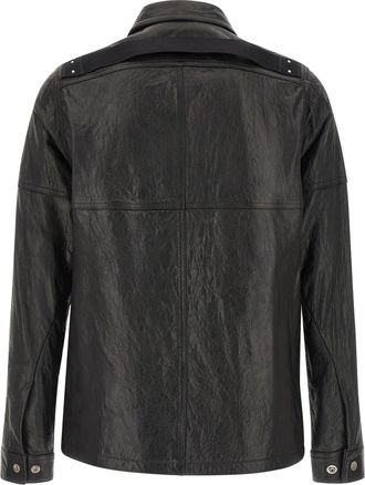 Rick Owens Mens Black Lamb Leather Jacket Clothing