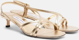 Jimmy Choo London Sandalias Farris de piel metalizada