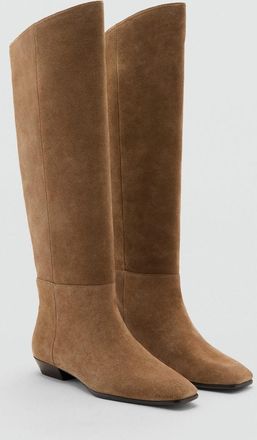 Mango Stivali alti crosta sabbia - Donna - 35 - MANGO