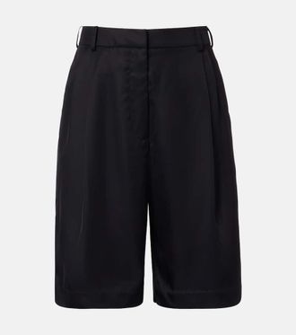 Frankie Shop Marfa pleated twill Bermuda shorts