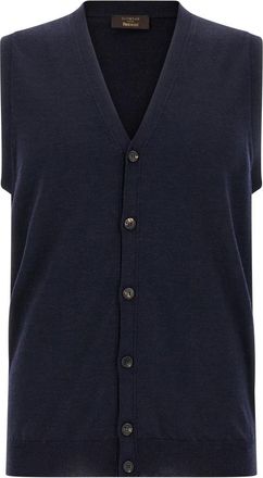 Zanone Flexwool Vest - Heren - Vesten - Blauw - 2XL - Wol - Truien & Vesten