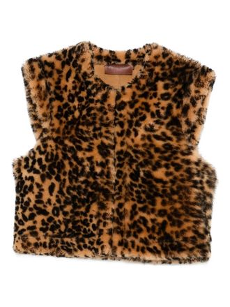 Antik Batik leopard waistcoat - Brown