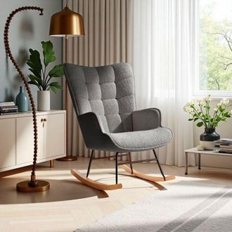 OEM Sill&oacute;n Balance - Terciopelo Gris Perla - Estructura De Madera 150kg - Confort Ergon&oacute;mico - Dise&ntilde;o Contempor&aacute;neo