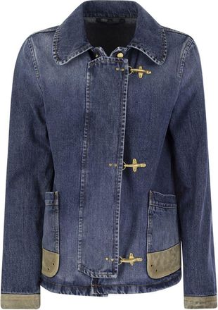Fay Womens 3-hook Denim Jacket - Blue Cotton - Size Medium