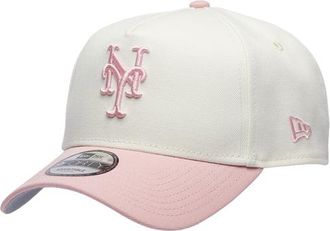 New Era Womens New York Mets Mets 9FORTY A-Frame Cap - Adult Chrome/Pink Rouge