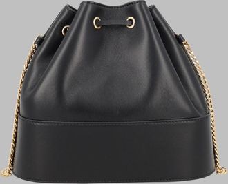 Valentino Garavani Womens Mini Bucket Bag Vlogo Signature Black Leather Lambskin Shoulder