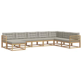 vidaXL Conjunto De Sof&aacute;s De Exterior 8 Pcs Blanco Y Gris Claro Vidaxl