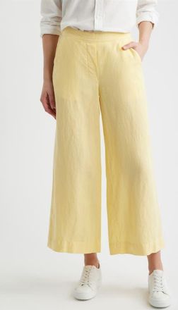 Frank & Eileen Maisie Wide Leg Linen Pants in Sunshine at Nordstrom, Size X-Large