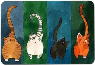 OEM Shopcentral - Felpudo De Bienvenida - Dise&ntilde;o De Gato - Antideslizante - 40x60cm