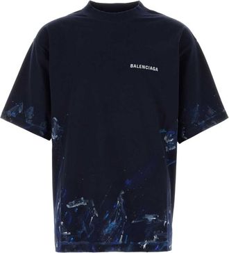 Balenciaga Blue Crew Neck T-Shirt