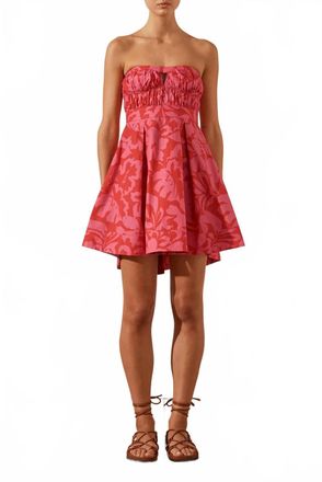 Shona Joy Antonia Strapless Bustier Mini Dress In Pink