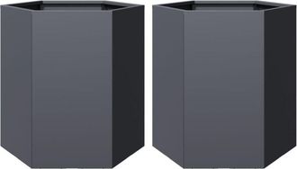 vidaXL Vidaxl - Jardineras hexagonales 2 uds acero antracita 46x40x45 cm