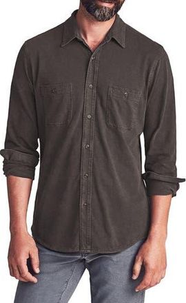 Faherty Knit Seasons Organic Cotton Button-Up Shirt in Washed Black at Nordstrom Rack, Size X-Small