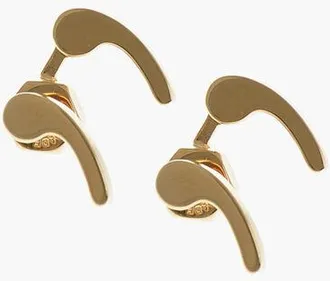 Off-white Gold-Tone Metal Earrings QUOTE MARKS size One Size