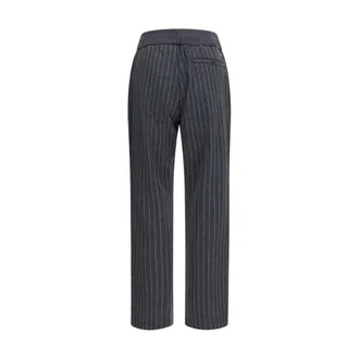 Herno Pinstripe Drawstring Trousers - Gray