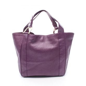 Gucci Purple Leather Handbag Tote Bag (Pre-Owned)