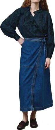 Louise Misha Cora Embroidered Long Sleeve Blouse In Black