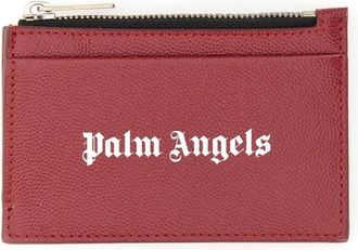 Palm Angels Kaviaar Kaarthouder met Rits Sluiting - Heren - Portefeuilles - Bruin - ONE Size - Accessoires
