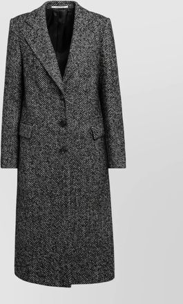Tagliatore herringbone single-breasted long-sleeve fitted jacket