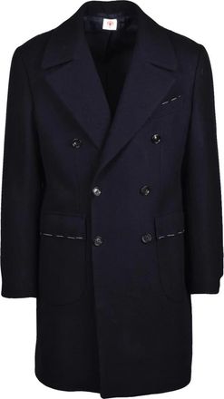 LUIGI BORRELLI NAPOLI Cappotto - Heren - Mantel - Blauw - XL - Wol - Jassen