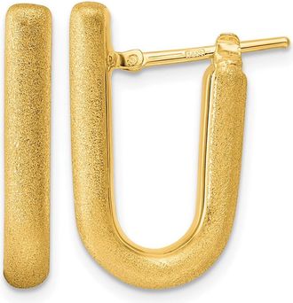 Diamond2Deal 14K Yellow Gold Satin Hoop Earrings