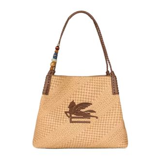 Etro Etro, Shoulder Bags, female, Beige, Size: ONE SIZE Libra Large Raffia Tote
