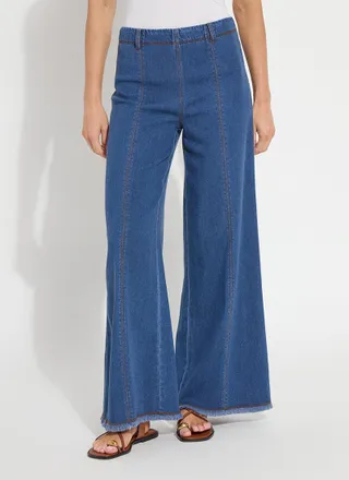 Lyss&eacute; Irabella Fringed Wide Leg Denim (29.5 Inseam)