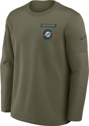 Nike Miami Dolphins Salute to Service Sideline Triumphant Win Coach Nike Mens NFL Pullover Crew in Brown | 03BR2DHA2J-1KL