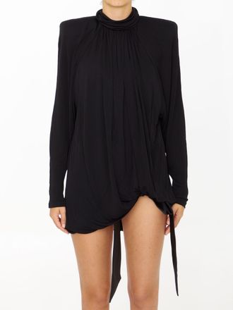 Saint Laurent Draped Jersey Dress